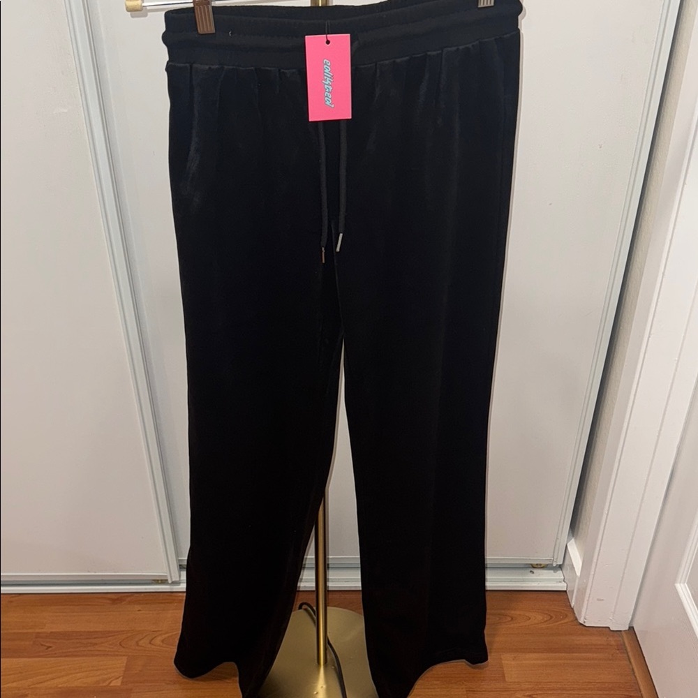 Edikted Black Velour Pants